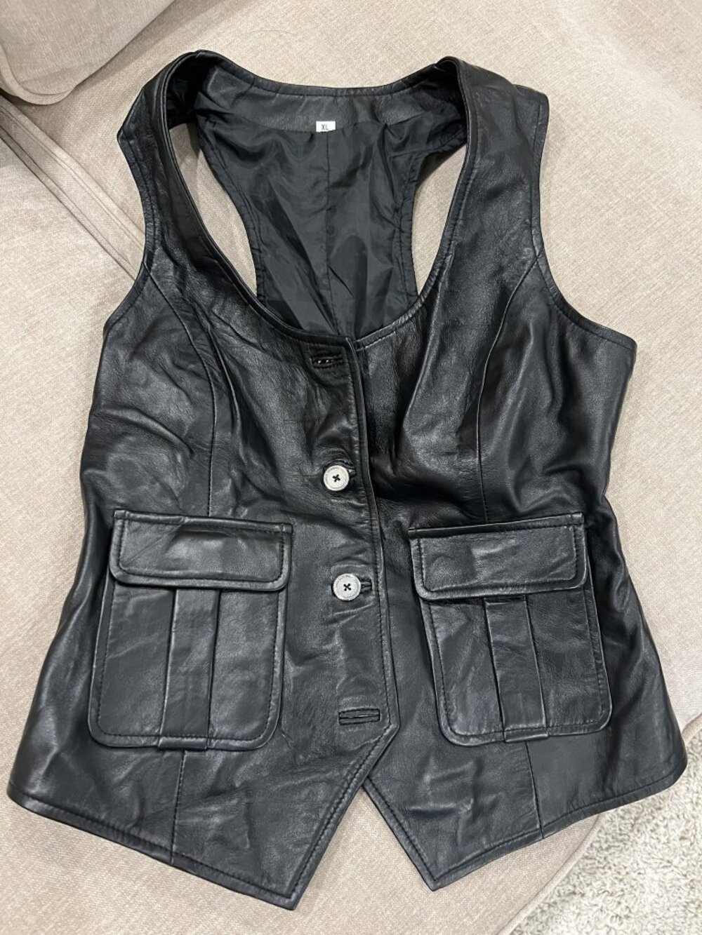Leather Waist Coat Top (XL)